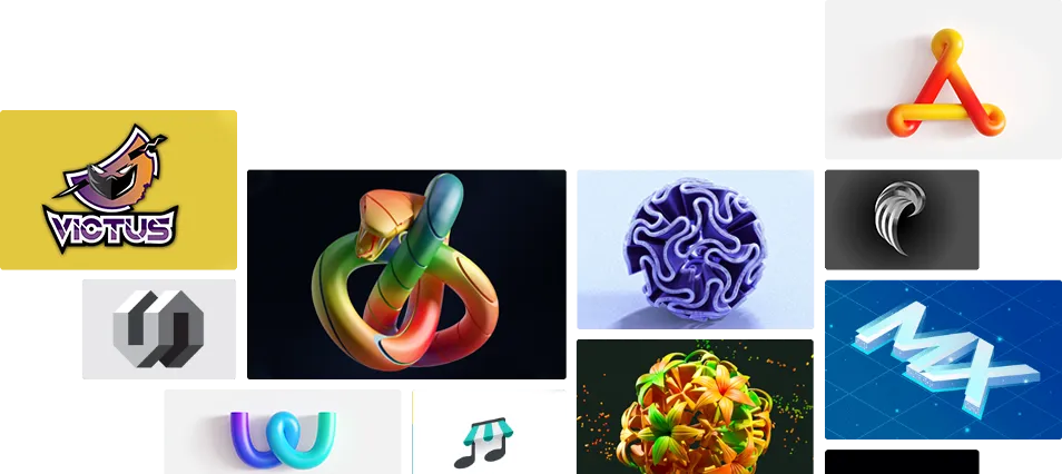 3D logo design banner artwork